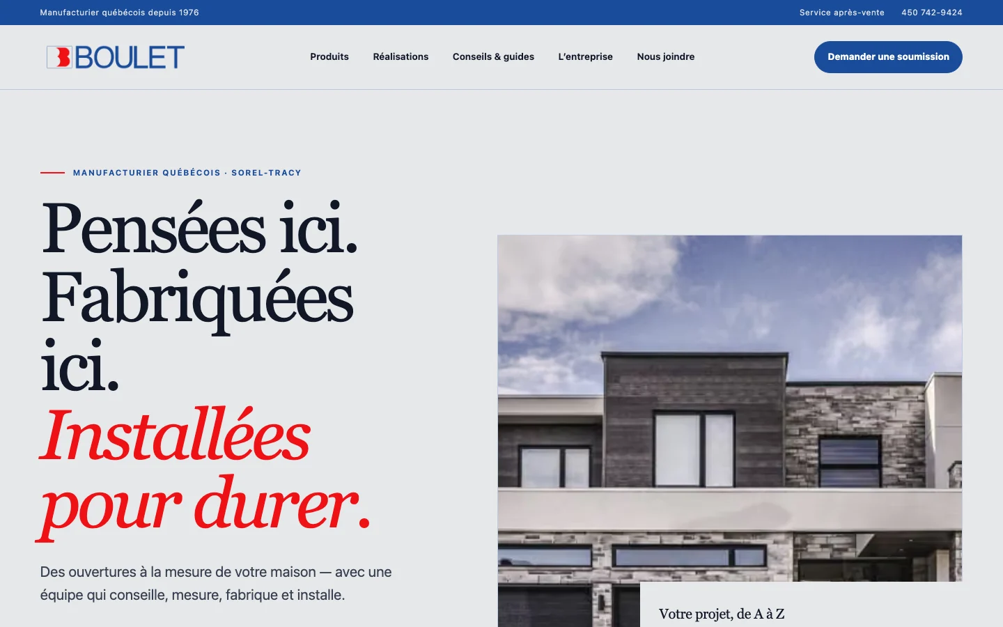 Aperçu du concept Portes et Fenêtres Boulet
